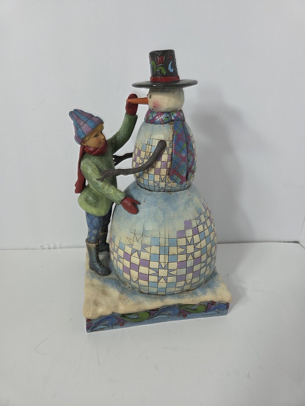 jim shore heartwood creek 2006 frosty friends boy and snowman sculpture 4005443